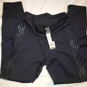 NWT Womens PINK VS Ultimate Legging Sz S Gray Mesh Stripe